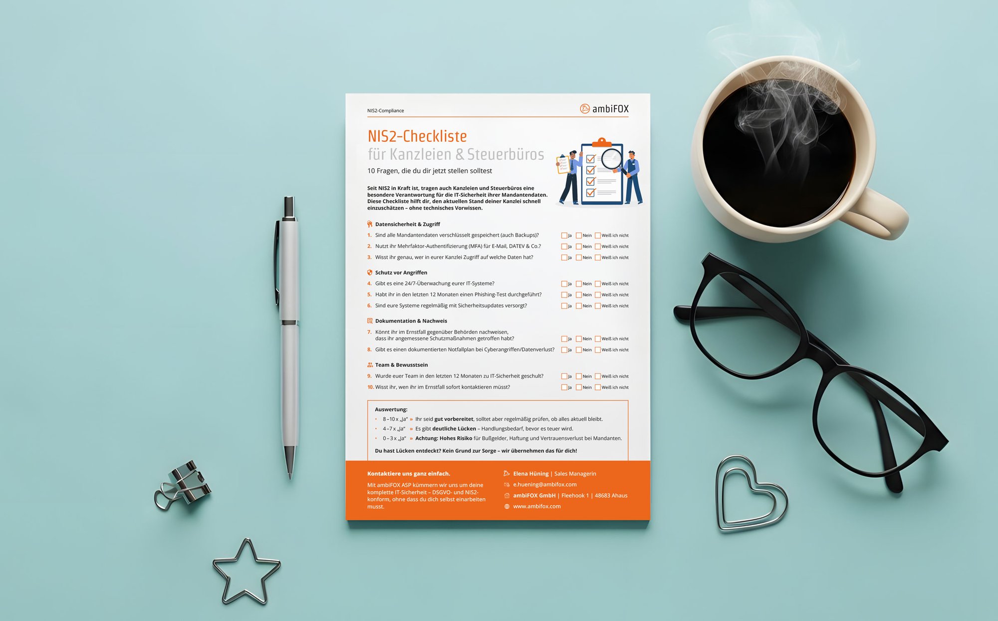 Mockup der NIS2-Checkliste.